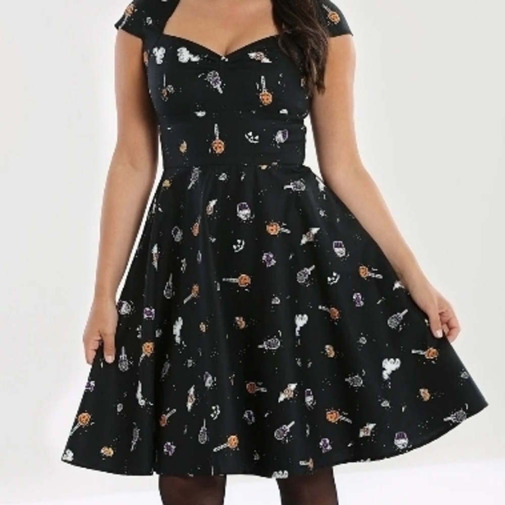 Hell Bunny Black Halloween Treats Dress 4X